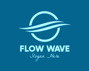 Current - Blue Round Aquatic Wave logo design