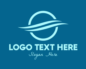 Round - Blue Round Aquatic Wave logo design