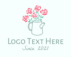 Rose - Rose Watering Can logo design