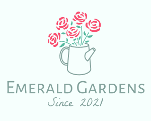 Rose Watering Can logo design