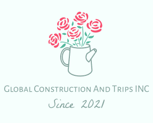 Landscaper - Rose Watering Can logo design