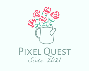 Watering Can - Rose Watering Can logo design