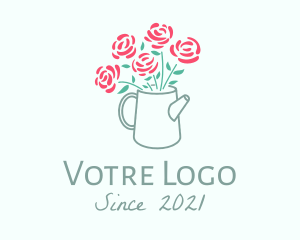 Floristry - Rose Watering Can logo design