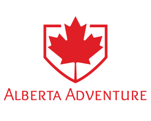 Alberta - Red Canadian Shield logo design