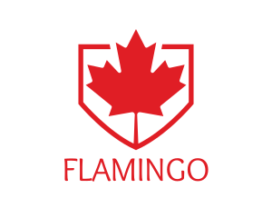 Red Leaf - Red Canadian Shield logo design