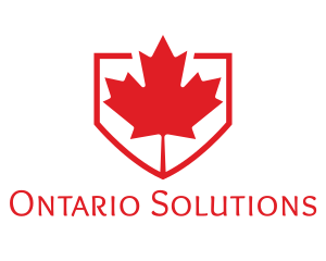 Ontario - Red Canadian Shield logo design