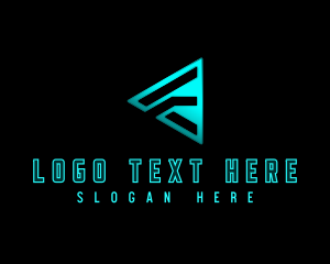 Triangle - Cyber Networking Letter E logo design