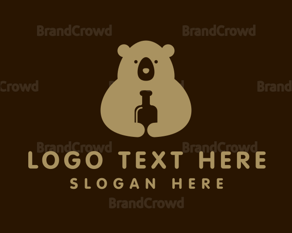 Liquor Drink Bear Logo