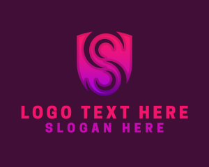 Application - Technology Shield Letter S logo design