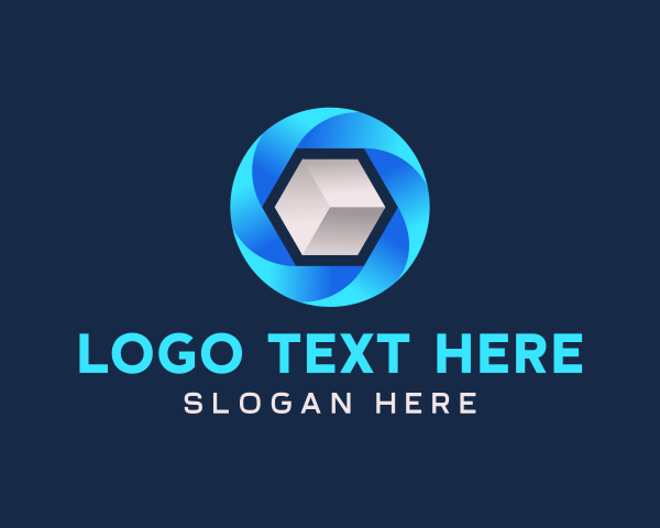 3d - Digital 3D Cube logo design
