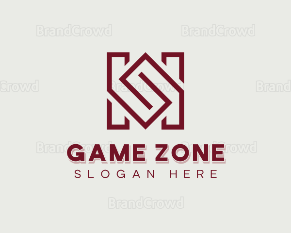 Modern Maze Puzzle Letter SH Logo