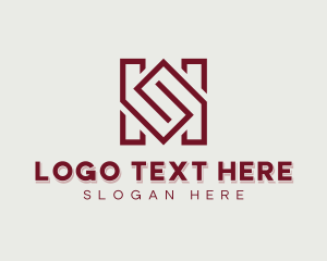 Modern Maze Puzzle Letter SH Logo