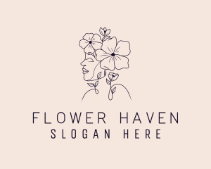 Woman Flower Beauty logo design