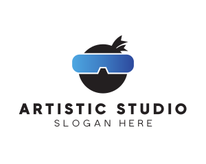 Ar - Ninja VR Glasses Tech logo design