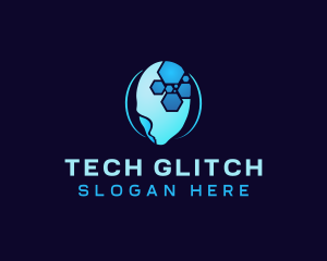 Cyber Tech Head logo design