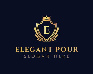 Elegant Crown Royal Shield logo design