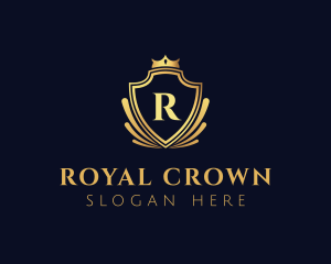 Elegant Crown Royal Shield logo design