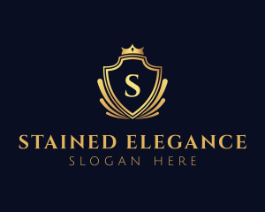 Elegant Crown Royal Shield logo design