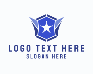 Geometric Gem Star Crest logo design