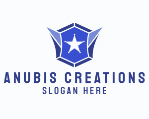 Geometric Gem Star Crest logo design