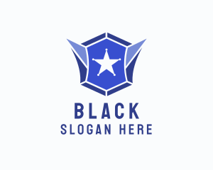 Geometric Gem Star Crest logo design