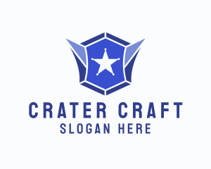 Geometric Gem Star Crest logo design