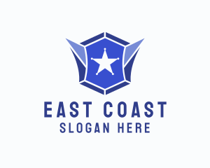 Geometric Gem Star Crest logo design