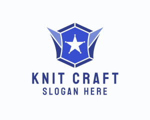 Geometric Gem Star Crest logo design