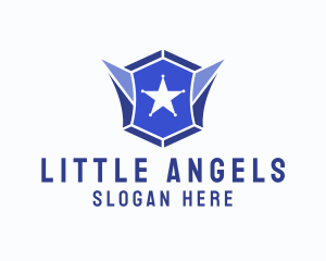 Geometric Gem Star Crest logo design