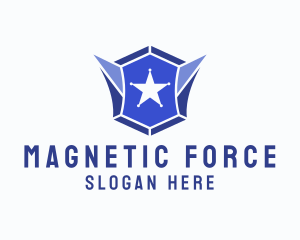 Geometric Gem Star Crest logo design