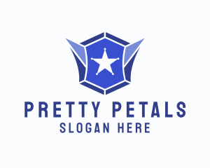 Geometric Gem Star Crest logo design