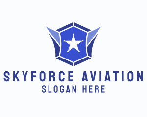 Airforce - Geometric Gem Star Crest logo design