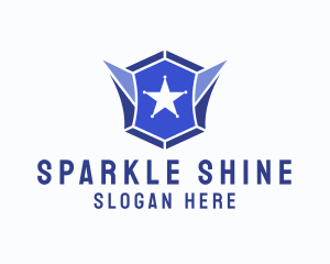 Geometric Gem Star Crest logo design