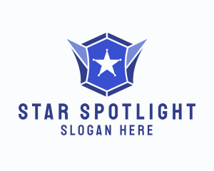 Geometric Gem Star Crest logo design