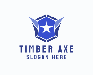 Geometric Gem Star Crest logo design