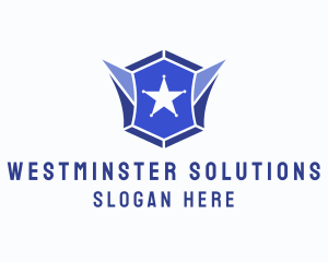 Geometric Gem Star Crest logo design