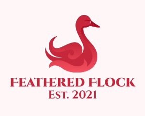 Geese - Gradient Pink Goose logo design