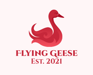 Geese - Gradient Pink Goose logo design