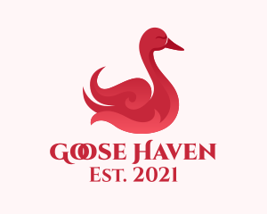 Goose - Gradient Pink Goose logo design