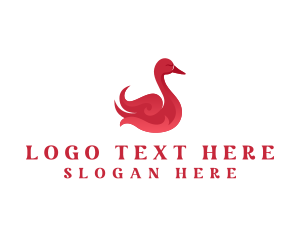 Avian - Gradient Pink Goose logo design