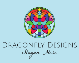 Dragonfly Insect Multicolor Artistic logo design