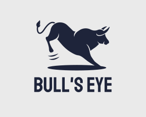 Blue Strong Bull   logo design