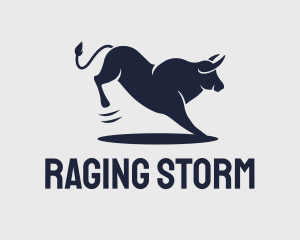Furious - Blue Strong Bull logo design