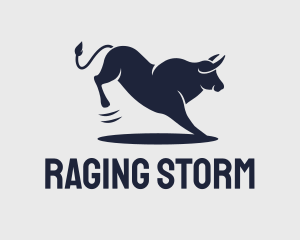 Blue Strong Bull   logo design