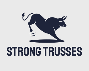 Blue Strong Bull   logo design