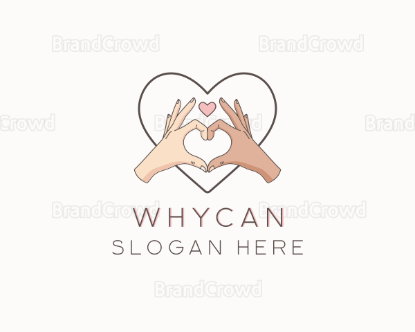 Couple Hand Heart Sign Logo