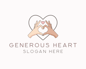 Couple Hand Heart Sign logo design