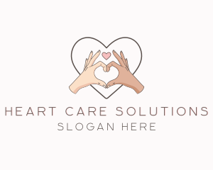 Couple Hand Heart Sign logo design