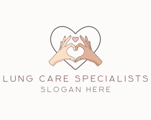 Couple Hand Heart Sign logo design