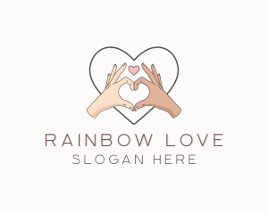 Couple Hand Heart Sign logo design